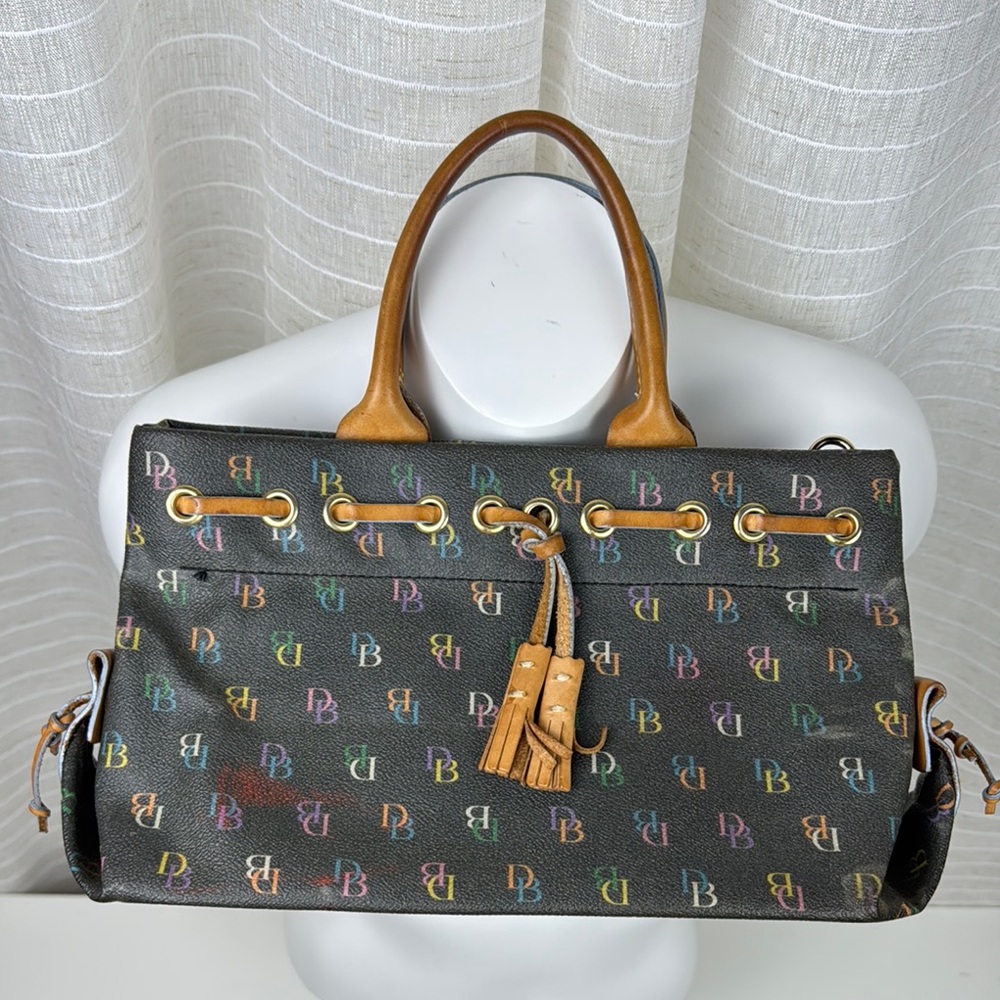 Dooney & Bourke Black Satchel with Leather Trim